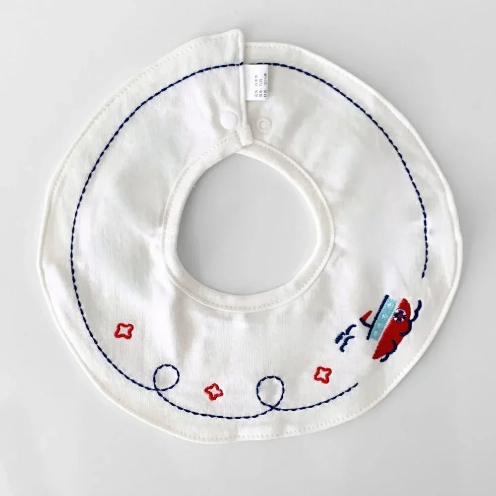 NWT Adorable Boutique Embroidered Boys Baby Bibs Nautical & Tug Boats Set of 3